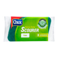 SCOURER PAD GREEN H/DUTY CHUX 3PKT*12