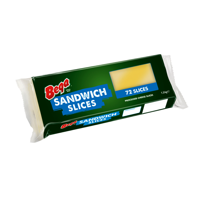 BEGA PCC CHEESE SAND SLICES 8X1.5KG