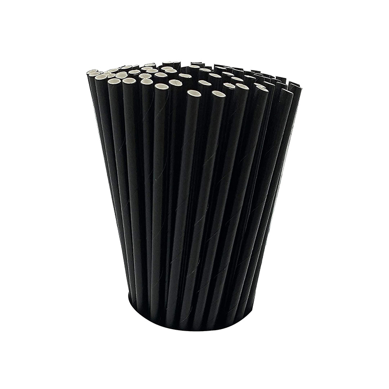 PAPER STRAWS BLACK ECO (REG) 6MM 2500's