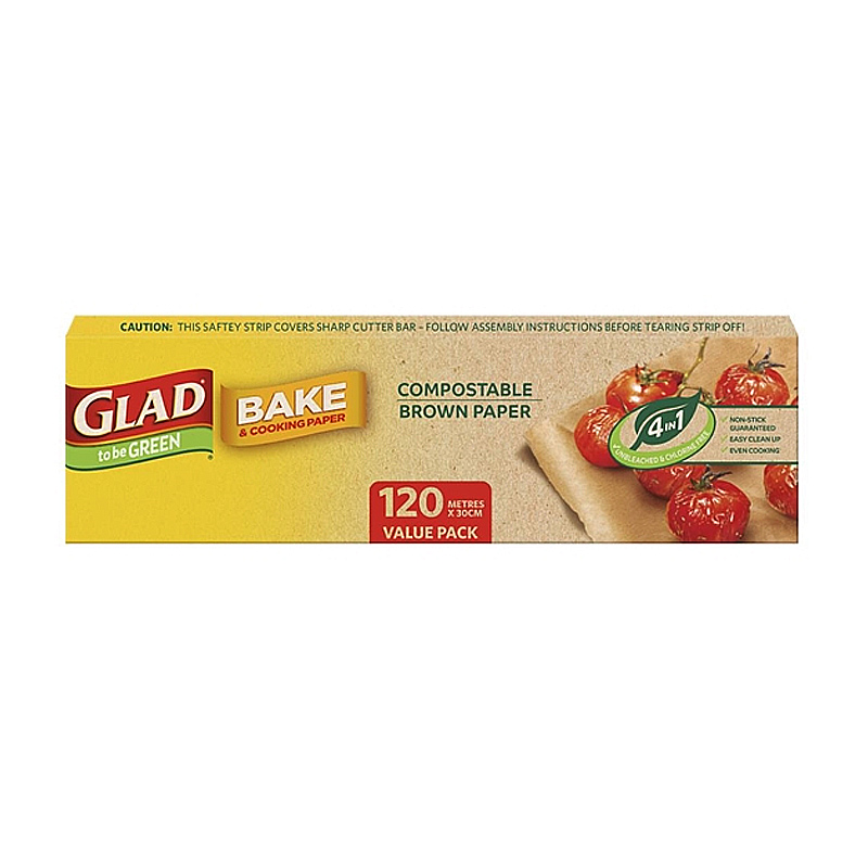 GLAD COMPOSTABLE BAKING PAPER 120X30CM*6