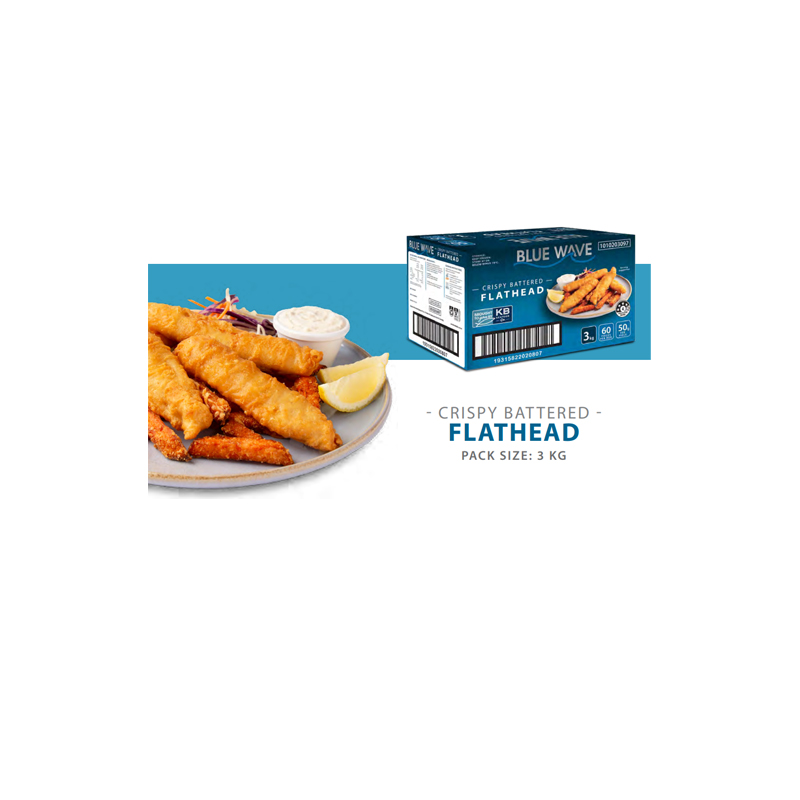 BLUE WAVE CRISPY BATTERED FLATHEAD (1X3KG)